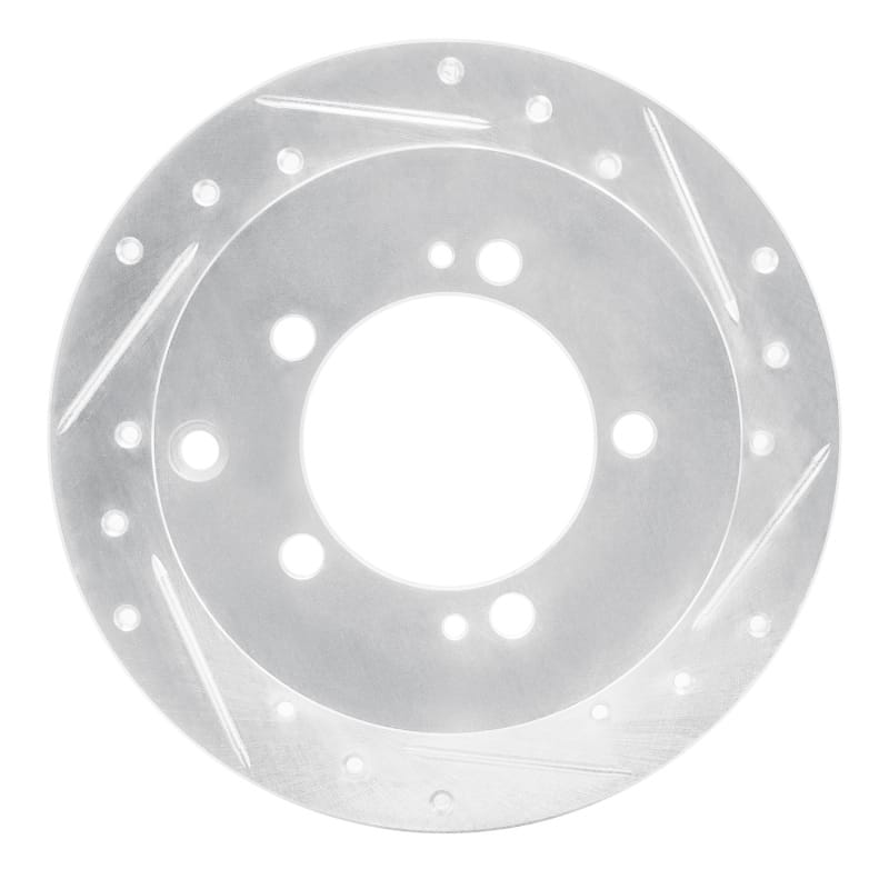 R1 94-07 Chrysler SEBRING Rear Right Drilled & Slotted Silver Brake Rotor