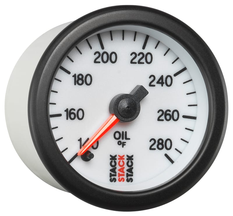 Autometer Stack 52mm 140-280 Deg F 1/8in NPTF Male Pro Stepper Motor Oil Temp Gauge - White thumbnail 5