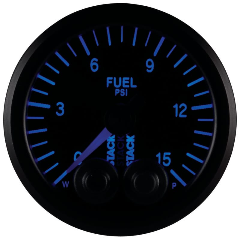 Autometer Stack 52mm 0-15 PSI 1/8in NPTF Male Pro-Control Fuel Pressure Gauge - Black thumbnail 3
