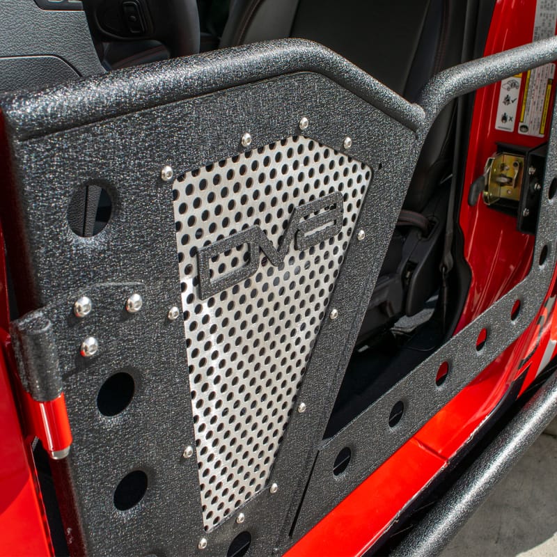 DV8 Offroad Jeep 18+ Wrangler JL / 20+ Gladiator JT Front Rock Doors w/ Perforated Aluminum Mesh thumbnail 2
