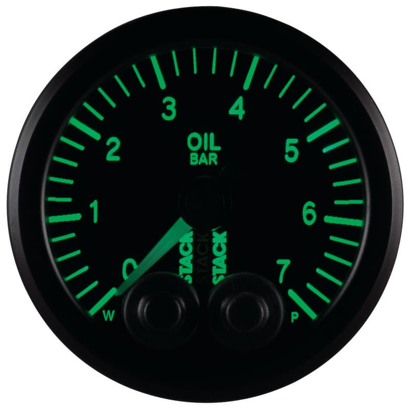 Autometer Stack 52mm 0-7 Bar M10 Male Pro-Control Oil Pressure Gauge - Black thumbnail 5