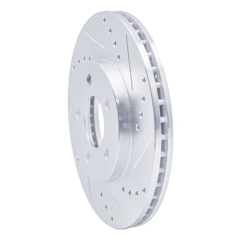 R1 00-05 Chrysler Neon Front Right Drilled & Slotted Silver Brake Rotor