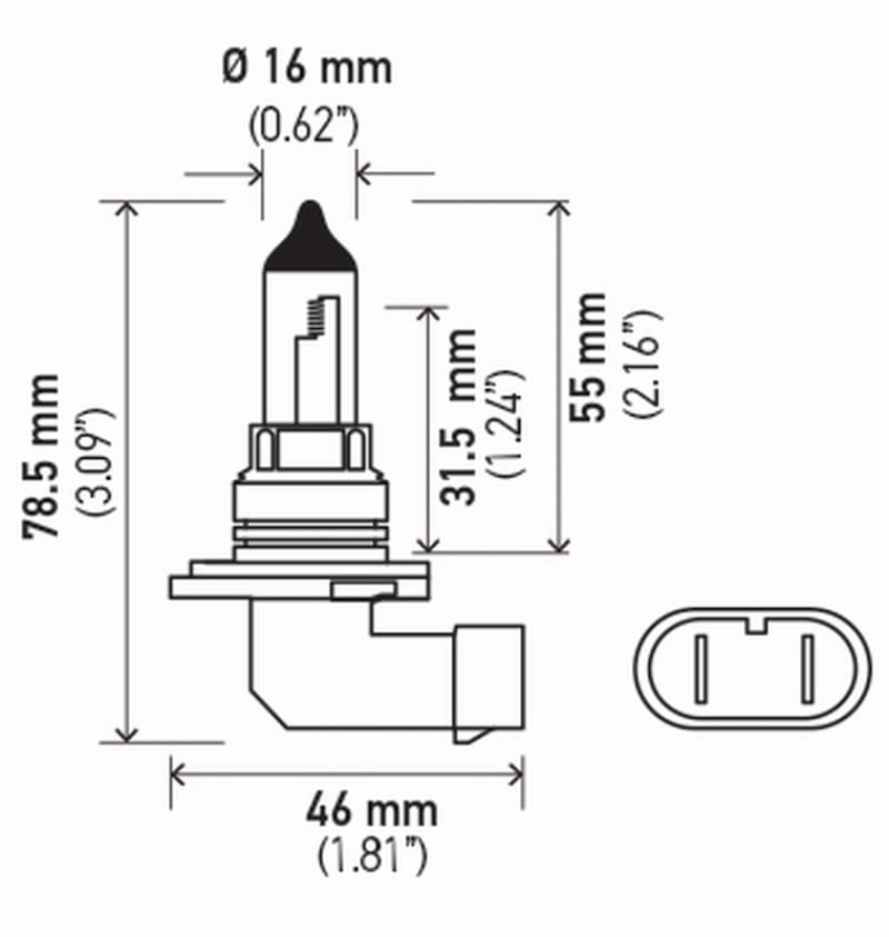 Hella Bulb 9006 12V 55W P22D T4 +50 (2) thumbnail 2