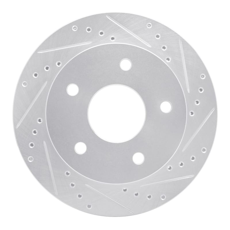 R1 00-02 Dodge Ram 1500 Pickup Front Right Drilled & Slotted Silver Brake Rotor