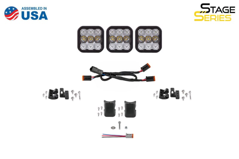 Diode Dynamics SS5 Sport Universal CrossLink 3-Pod Lightbar - White Combo thumbnail 7