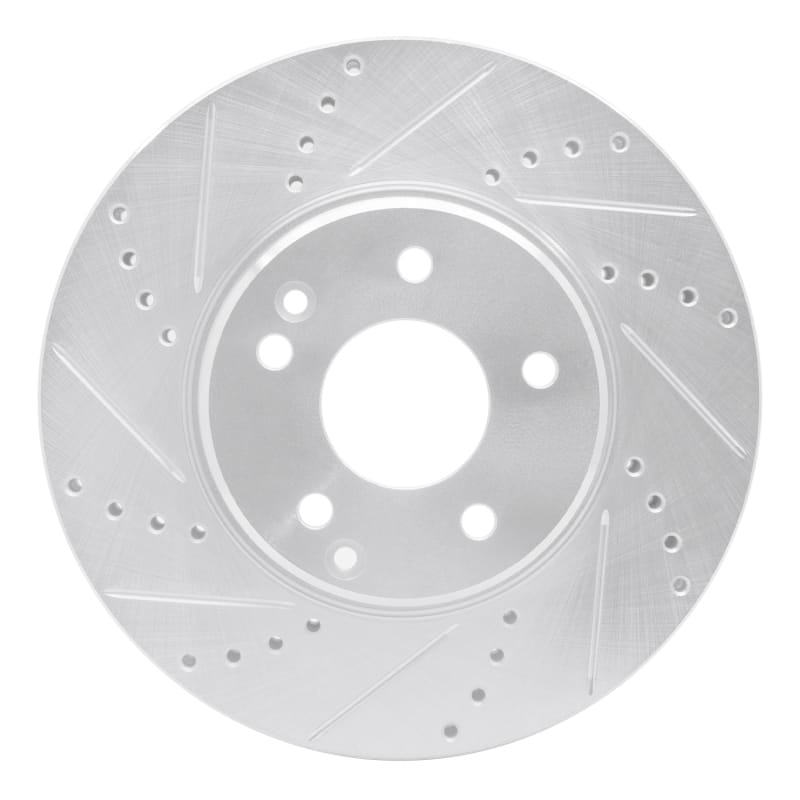 R1 96-11 Chrysler Crossfire Front Left Drilled & Slotted Silver Brake Rotor