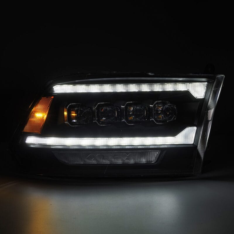 AlphaRex 09-18 Dodge Ram 2500 NOVA LED Proj Headlights Plank Style Design Black w/ Activation Light thumbnail 5