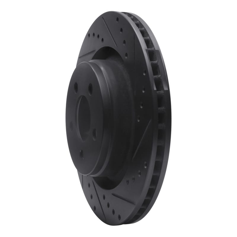 R1 11-12 Jeep Liberty Front Right Drilled & Slotted Black Brake Rotor thumbnail 2