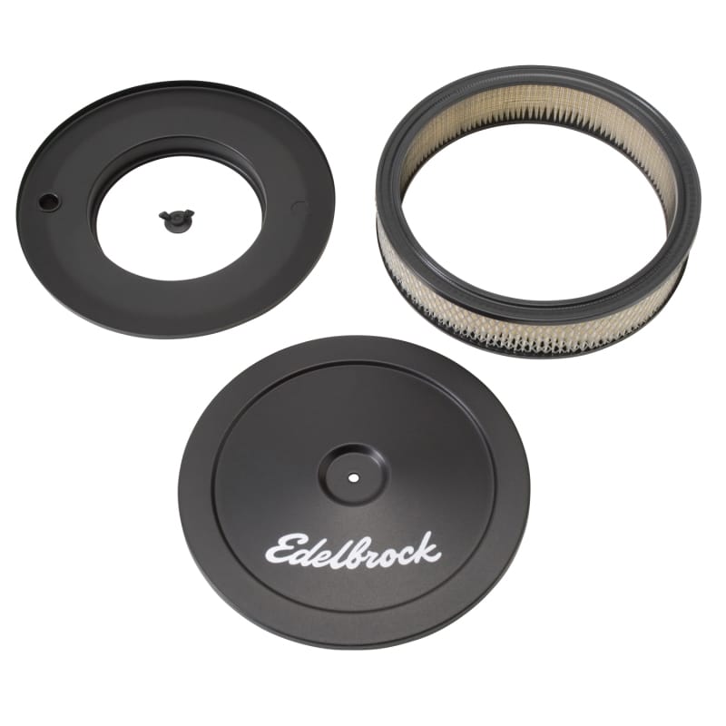 Edelbrock Air Cleaner Pro-Flo Series Round Steel Top Paper Element 10In Dia X 3 5In Black thumbnail 2