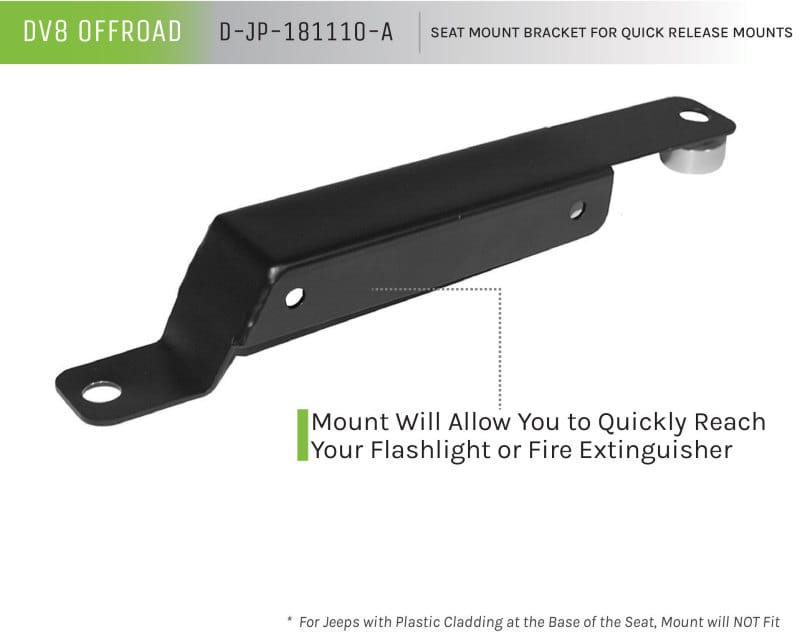 DV8 Offroad 2007-2018 Fire Extinguisher / Flashlight Floor Mount Bracket Kit thumbnail 2