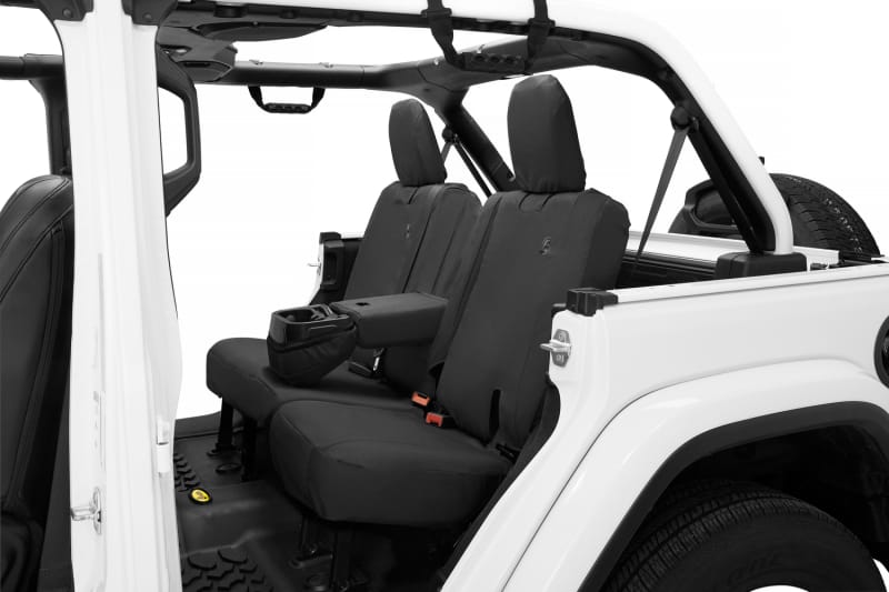 Bestop 18-23 Jeep Wrangler JL 4-Door Exc. 4Xe Rear W/ Fold Down Arm Rest Seat Covers (Black Diamond) thumbnail 2