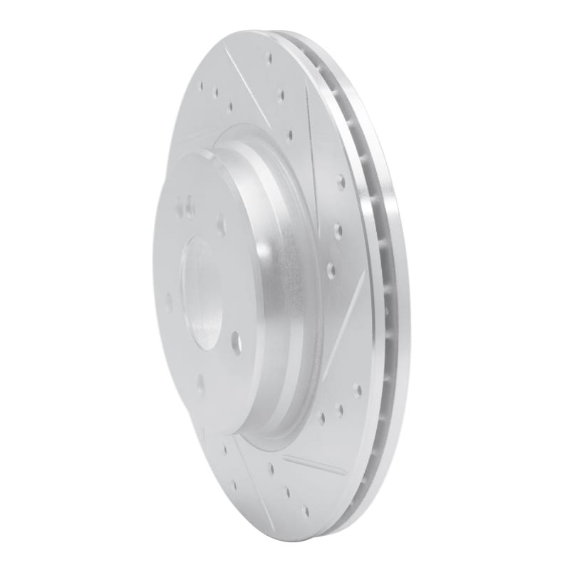 R1 1998-2009 Chrysler Crossfire Rear Right Drilled & Slotted Silver Brake Rotor thumbnail 2