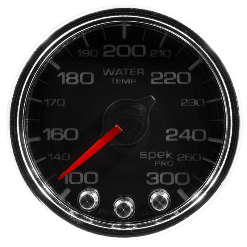 Autometer Spek-Pro Gauge Water Temp 2 1/16in 300f Stepper Motor W/Peak & Warn Blk/Chrm - P34631 thumbnail 2