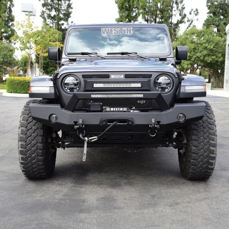 Westin 18-20 Jeep Wrangler WJ2 Full Width Front Bumper w/LED Light Bar Mount Textured Black thumbnail 3