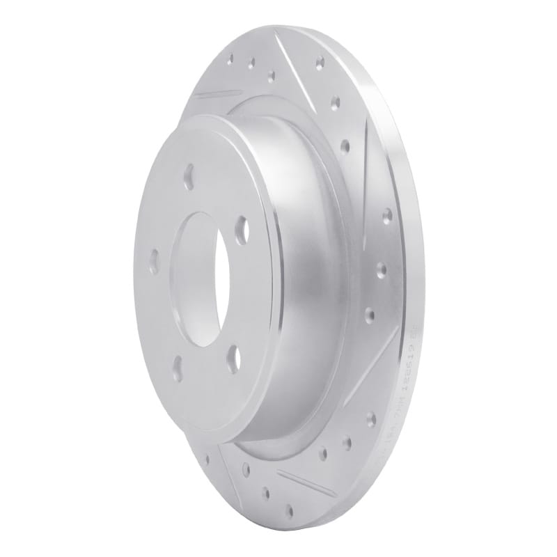 R1 04-08 Chrysler Pacifica Rear Right Drilled & Slotted Silver Brake Rotor thumbnail 2