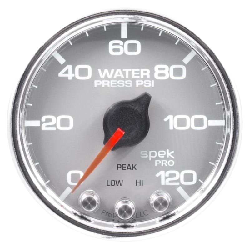 Autometer Spek-Pro Gauge Water Press 2 1/16in 120psi Stepper Motor W/Peak & Warn Slvr/Chrm thumbnail 3