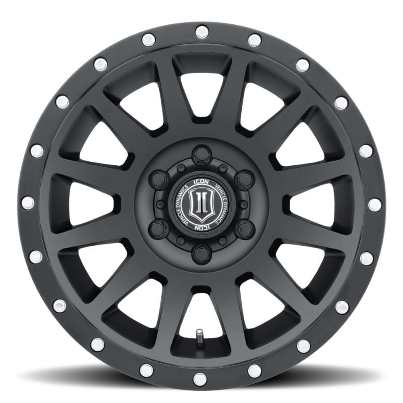 ICON Compression 18x9 5x5 -12mm Offset 4.5in BS Satin Black Wheel thumbnail 2