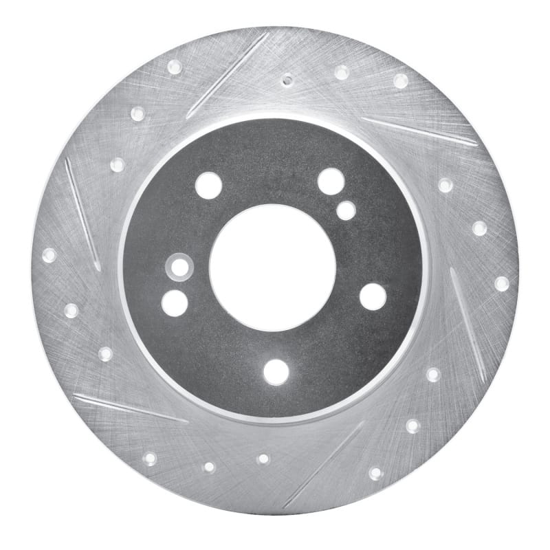R1 87-15 Chrysler Crossfire Rear Left Drilled & Slotted Silver Brake Rotor