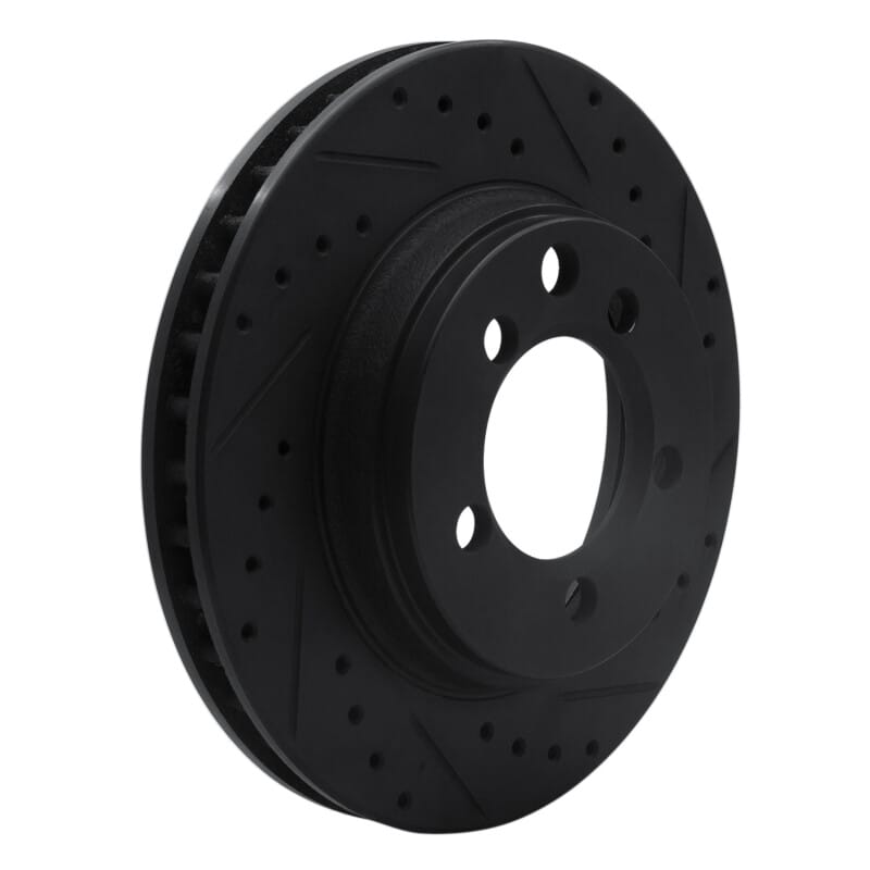 R1 74-81 Dodge W100 Front Right Drilled & Slotted Black Brake Rotor thumbnail 2