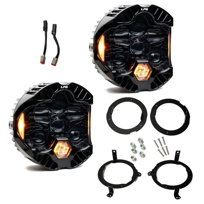 Baja Designs 18-25 Jeep Wrangler JL / 20-25 Gladiator JT DOT LP6 LED Headlight Kit - Amber