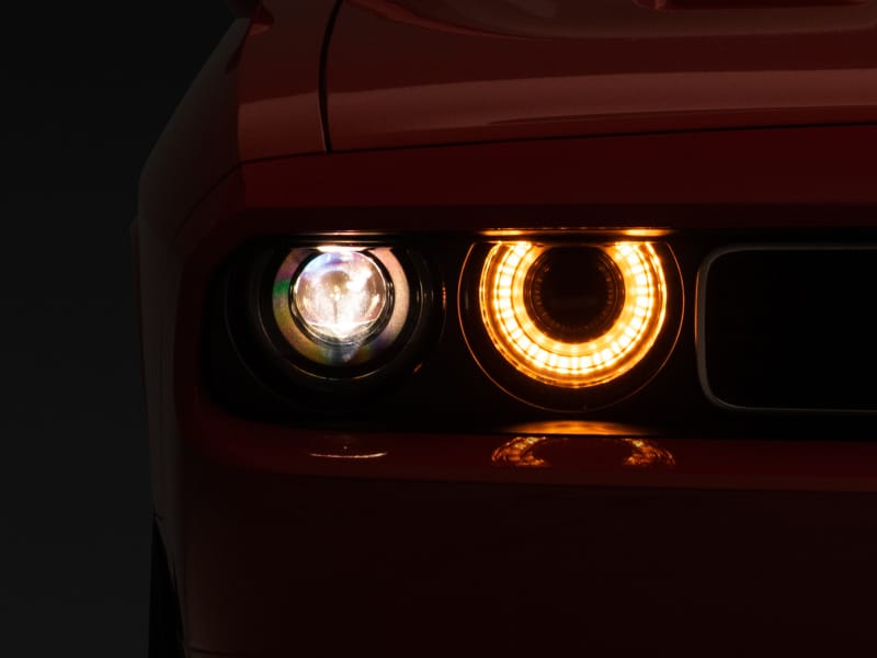 Raxiom 08-14 Dodge Challenger Halo Projctr Headlights w/Sequential Turn Signals-Blk Hsng(Clear Lens) thumbnail 2