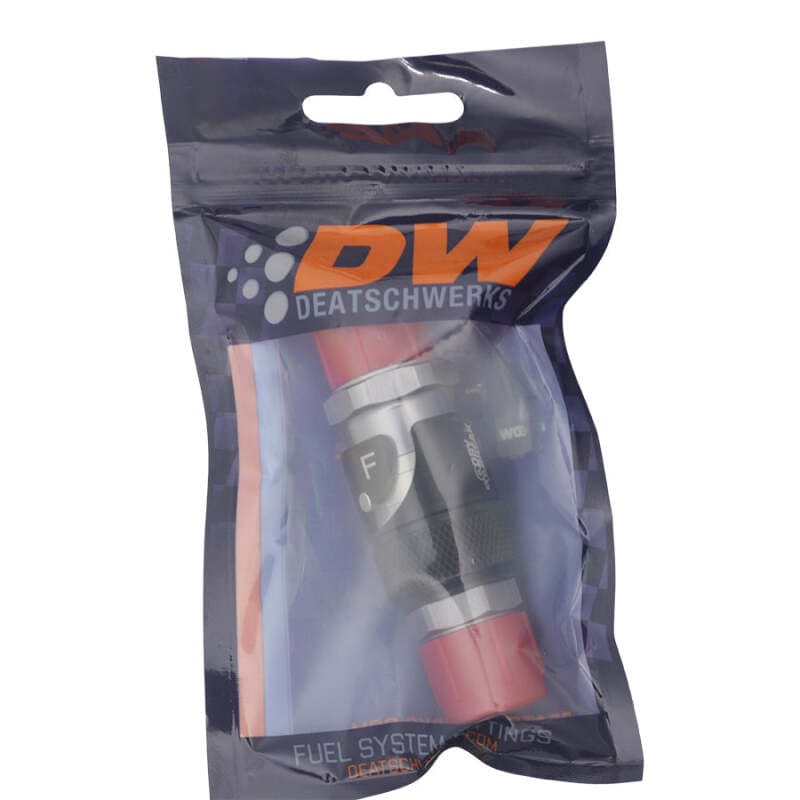 DeatschWerks 10AN Male Flare Quick Disconnect Dry Break Fitting - 2 Pieces Anodized Matte Black thumbnail 2