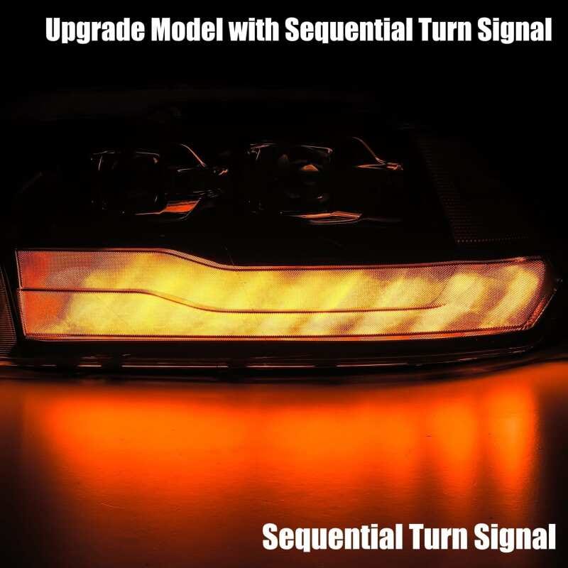 AlphaRex 09-18 Dodge Ram 1500HD LUXX LED Proj Headlights Plnk Style Blk w/Activ Light/Seq Signal/DRL thumbnail 4