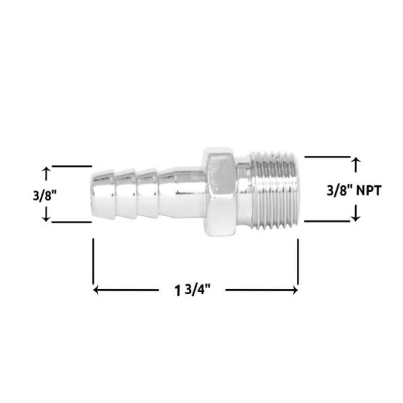 Spectre Fuel Fitting 3/8in. Hose Barb NPT Threads - Chrome thumbnail 4