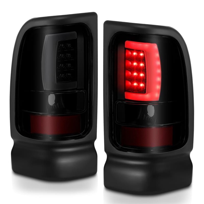 ANZO 1994-2001 Dodge Ram 1500 LED Taillights Plank Style Black w/Smoke Lens thumbnail 8