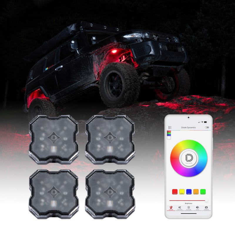 Diode Dynamics Stage Series SXS Rock Light Installer Kit RGBW M8 (4-pack) thumbnail 2
