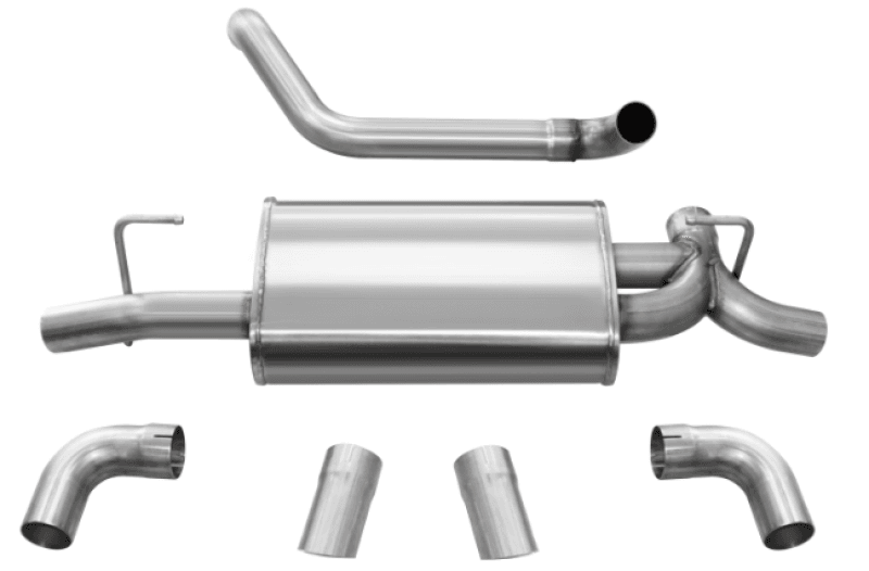 Corsa 2018-2025 Jeep Wrangler JL 2.5in Dual Rear Turn Down Exit Sport Axle-Back Exhaust