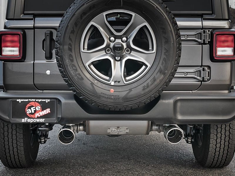 aFe Rebel Series 409 Stainless Steel Cat-Back Exhaust 18-21 Jeep Wrangler JL 2.0L (t) - Polished Tip thumbnail 5
