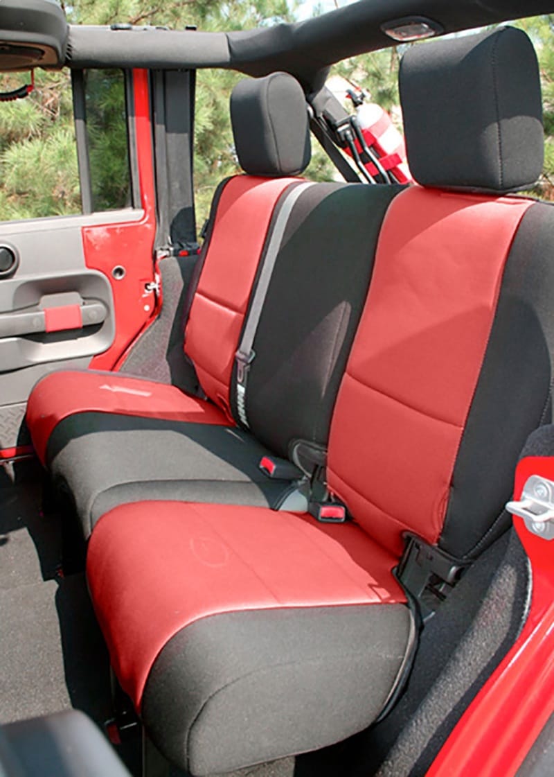 Rugged Ridge Seat Cover Kit Black/Red 11-18 Jeep Wrangler JK 2dr thumbnail 2