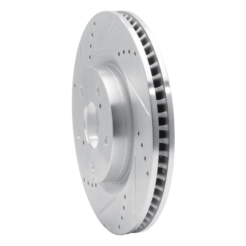 R1 93-99 Dodge STEALTH Front Left Drilled & Slotted Silver Brake Rotor thumbnail 2