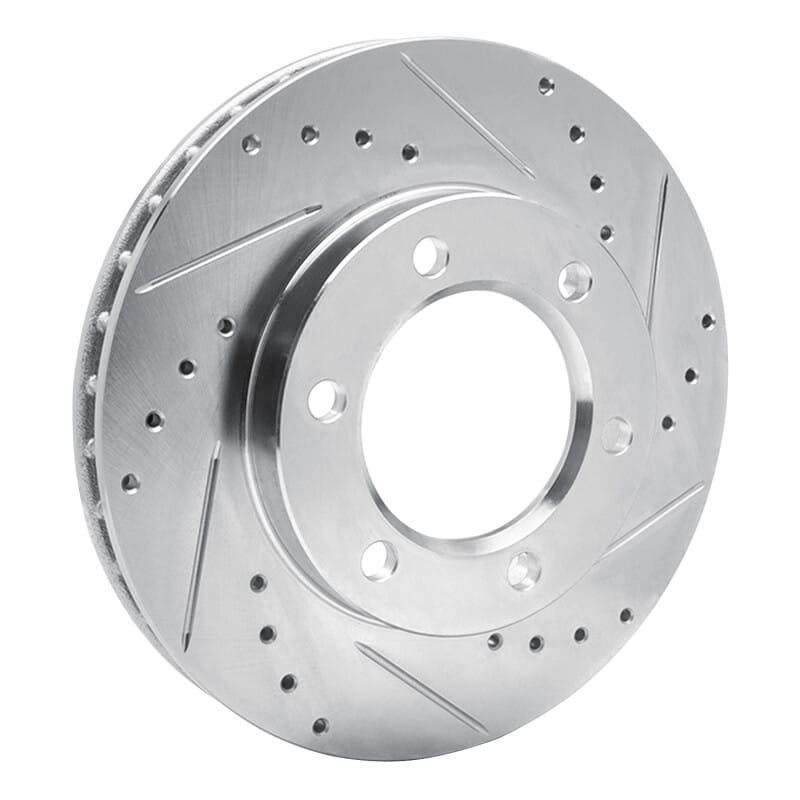 R1 71-91 Chevrolet Blazer Front Right Drilled & Slotted Silver Brake Rotor