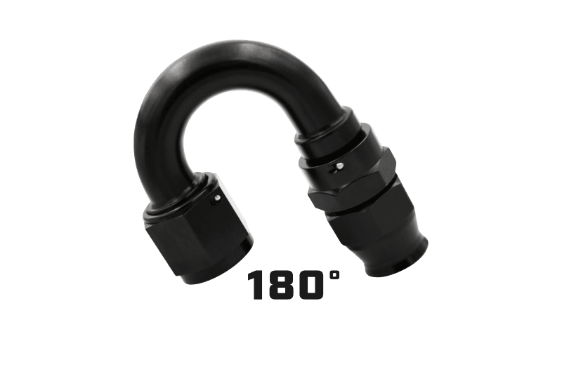 Aeromotive PTFE Hose End - AN-08 - 180 Deg - Black Anodized thumbnail 3