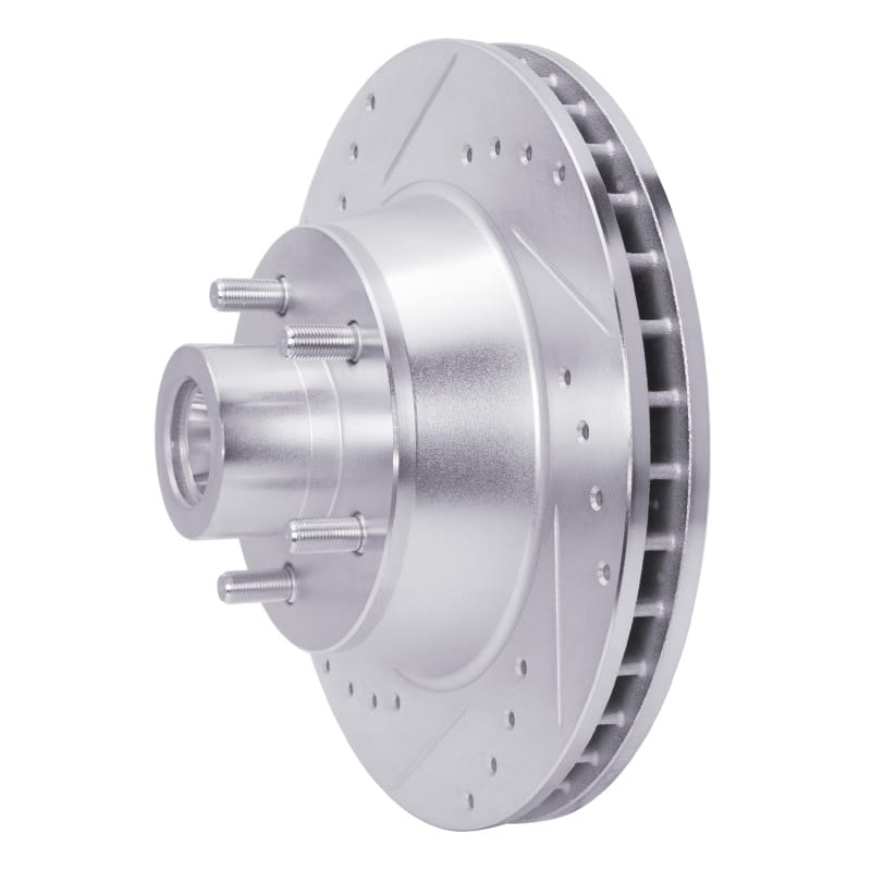 R1 1969-1973 Chrysler New Yorker Front Left Drilled & Slotted Silver Brake Rotor thumbnail 2