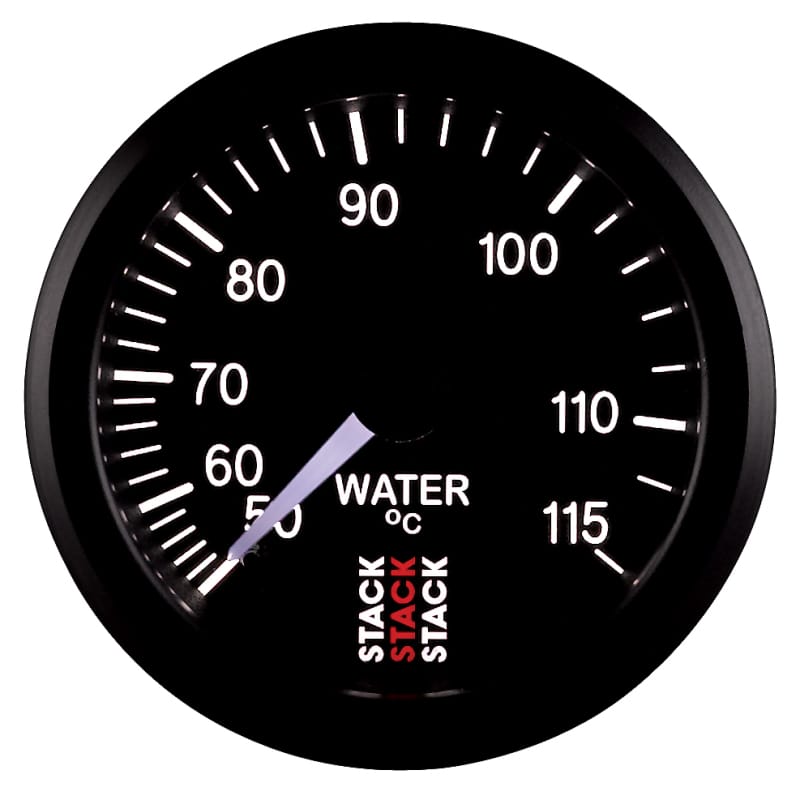Autometer Stack Instruments 52mm 50-115 Celsius 3/8 BSPT (M) Mechanical Water Temp Gauge - Black thumbnail 3