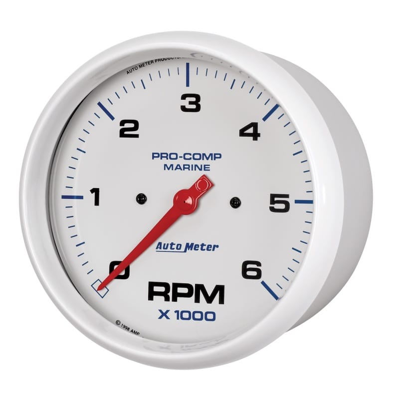 Autometer Marine White Ultra-Lite 5in In-Dash Tachometer 0-6K RPM thumbnail 2