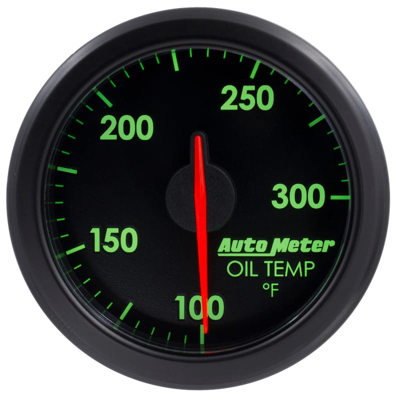Autometer Airdrive 2-1/6in Oil Temp Gauge 100-300 Degrees F - Black thumbnail 3