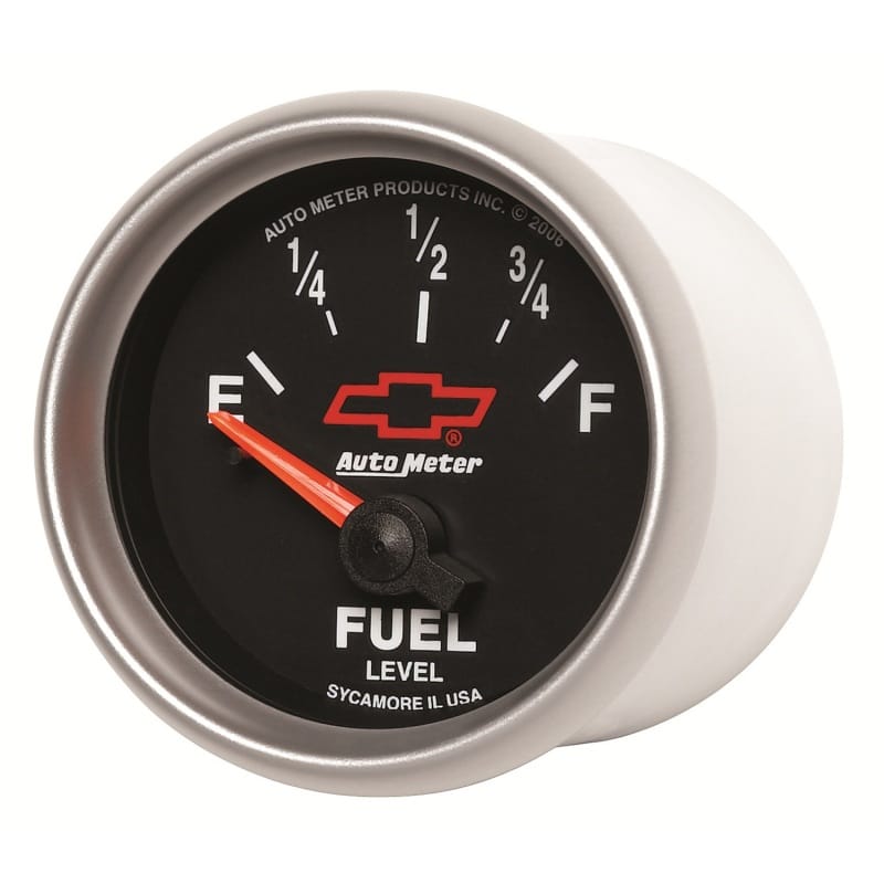 Autometer GM Bowtie Black 2-1/16 Fuel Level, 0-90 , Air-Core 8-18V thumbnail 2