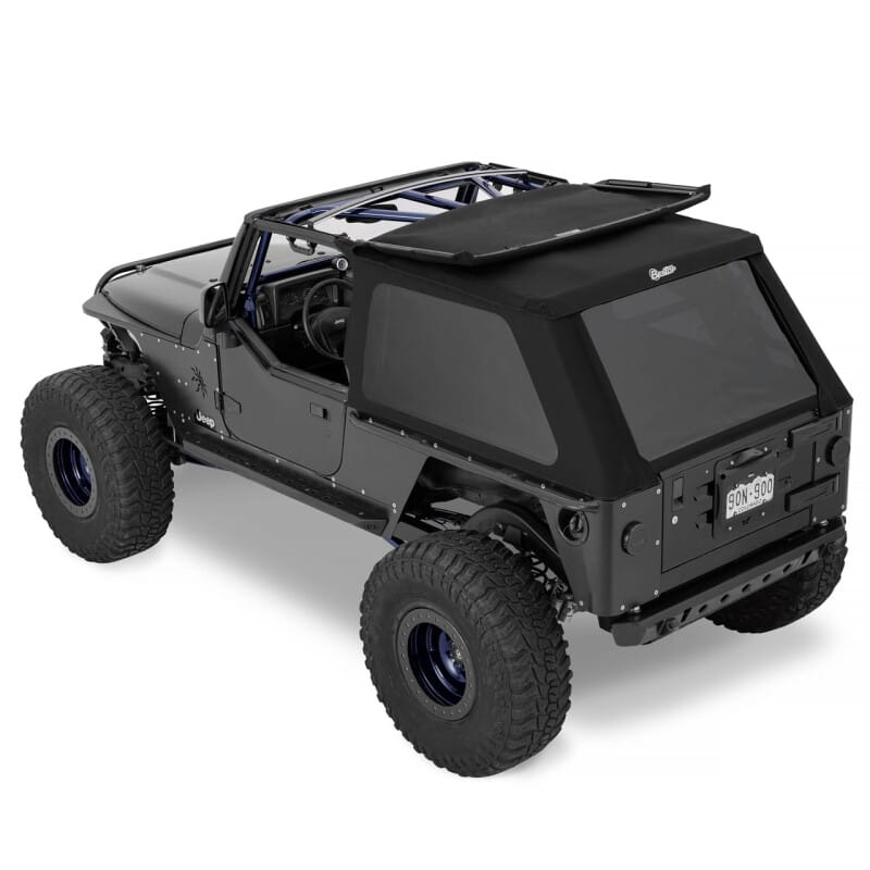 Bestop 04-06 Jeep Wrangler TJ Unlimited Trektop (Premium Black Twill) thumbnail 2