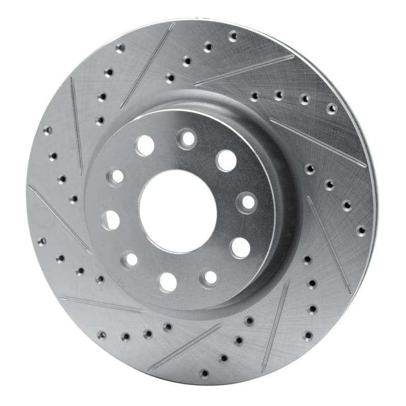 R1 18-25 Jeep Wrangler Front Left Drilled & Slotted Silver Brake Rotor - 631-42039L thumbnail 2
