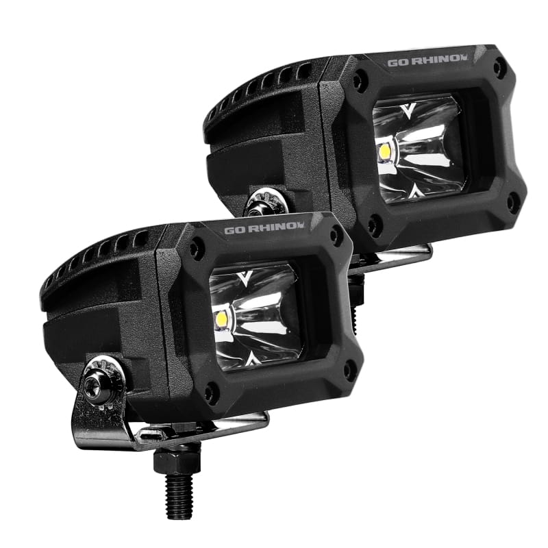 Go Rhino Xplor Bright Series Rectangle LED Spot Light Kit (Surface/Thread Stud Mnt) 3x2 - Blk (Pair) thumbnail 4