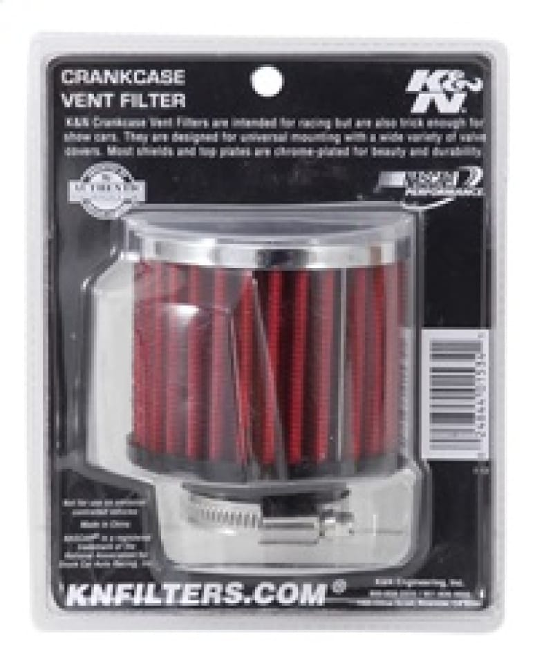K&N 1.375 inch ID 3 inch OD 2.5 inch H Clamp On Crankcase Vent Filter thumbnail 3