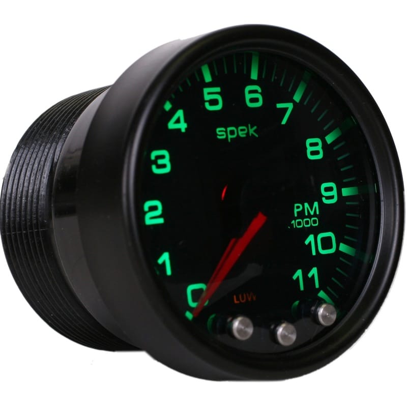 Autometer Spek-Pro Gauge Tach 2 1/16in 11K Rpm W/ Shift Light & Peak Mem Blk/Smoke/Blk thumbnail 2