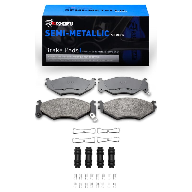 R1 91-95 Chrysler LeBaron Front Semi Met Pads & Hardware Kit