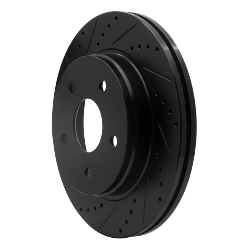 R1 02-24 Chrysler ASPEN Front Left Drilled & Slotted Black Brake Rotor thumbnail 2