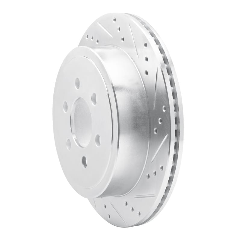 R1 03-03 Dodge Durango Rear Right Drilled & Slotted Silver Brake Rotor thumbnail 2