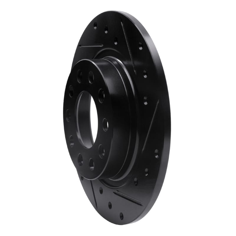R1 13-16 Dodge Dart Rear Right Drilled & Slotted Black Brake Rotor